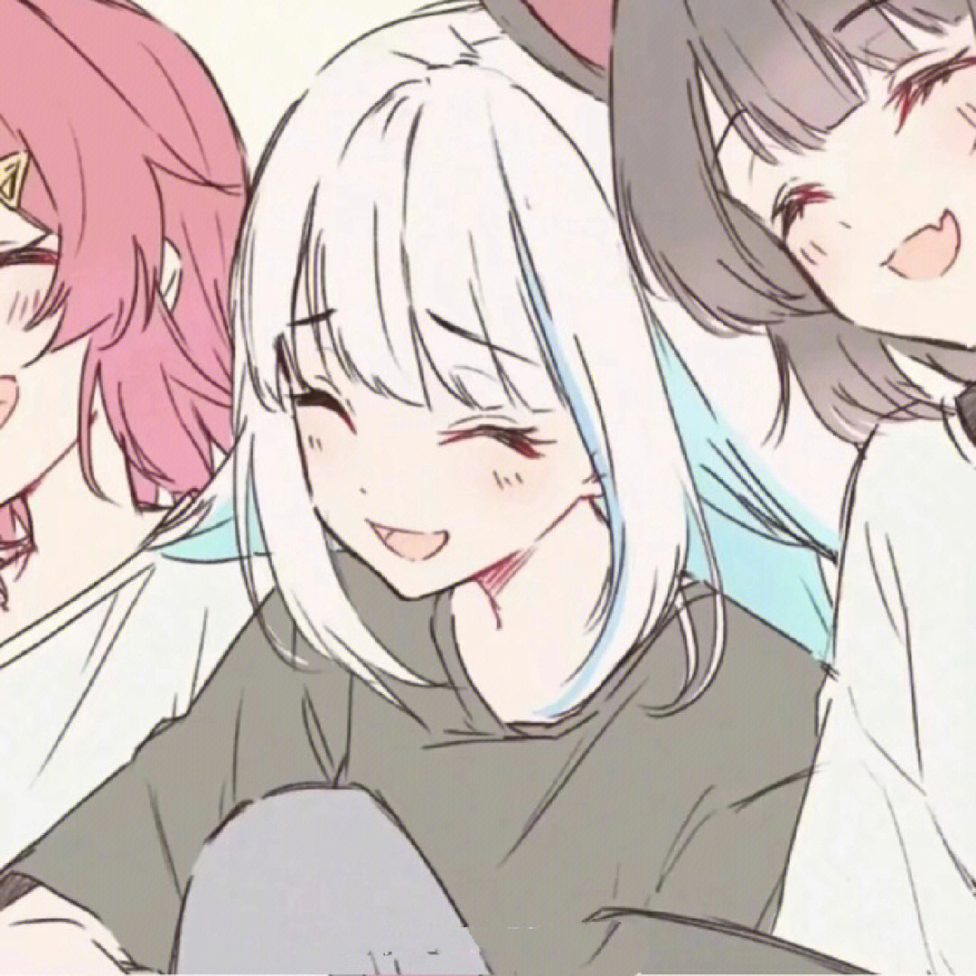 動(dòng)漫閨蜜三人頭像，小巷中的秘密寶藏三人行